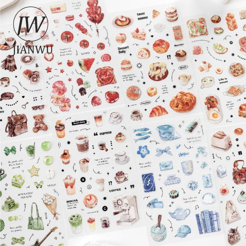 Coffee Tea Journal - JIANWU Pegatinas PET Vintage de Café,