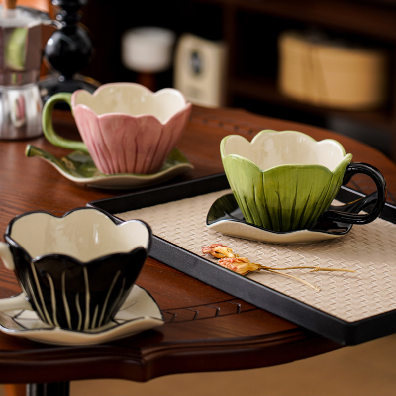 Coffee Tea Leaf - Juego de platos y tazas de