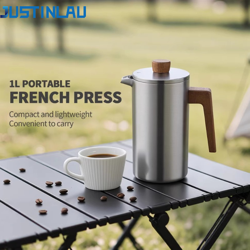 Coffee Tea Pot - Cafetera Francesa de Acero Inoxidable JUSTINLAU