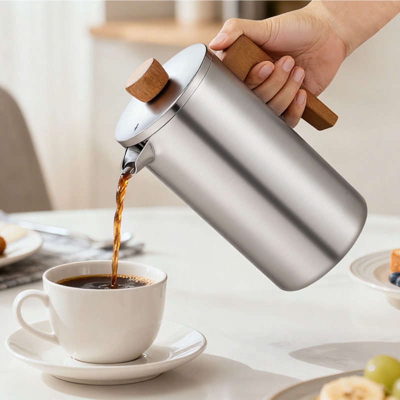 Cafetera Francesa de Acero Ino - Coffee Tea Pot reseña y precio