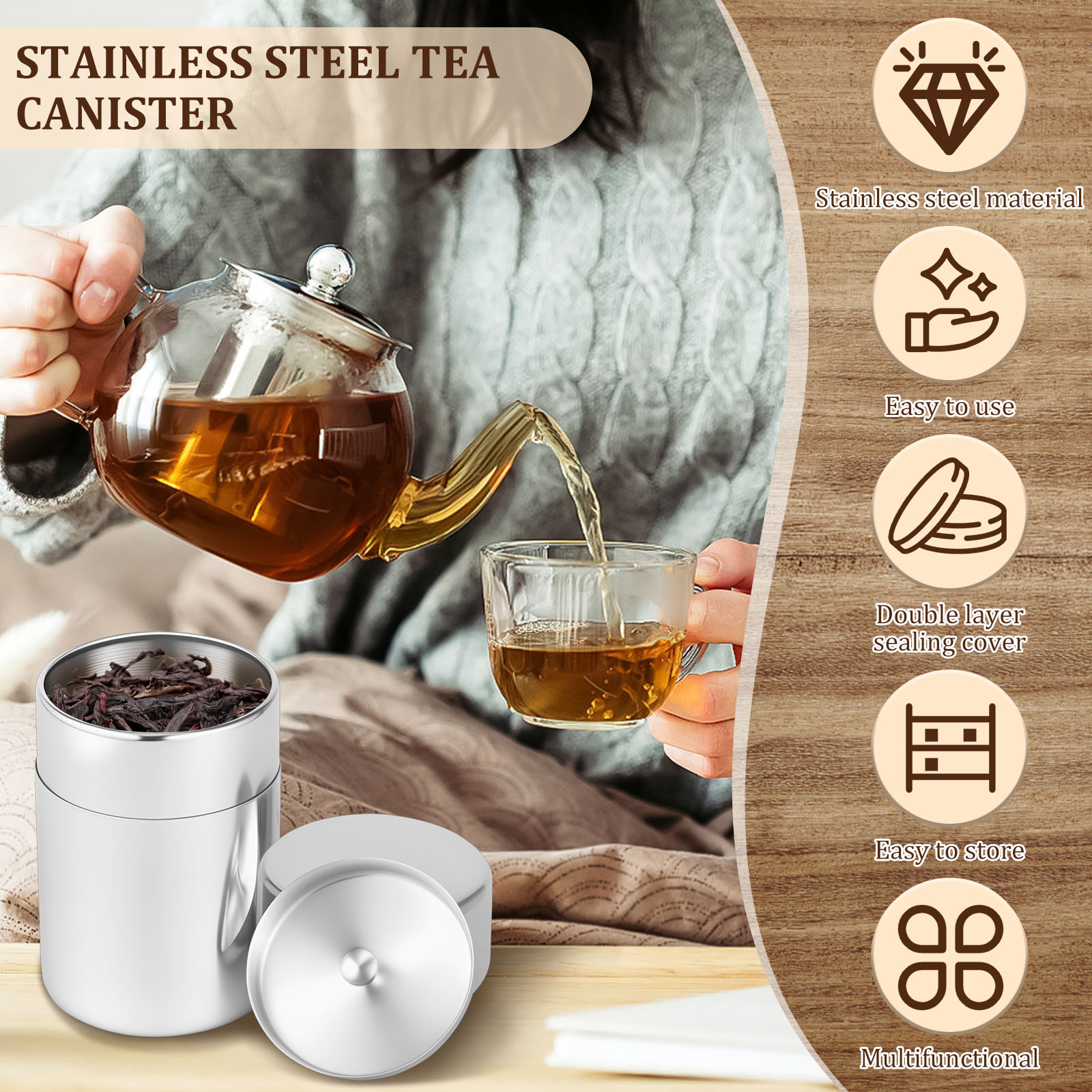 Latas de hojas de té de acero  - Coffee Tea Leaf reseña y precio