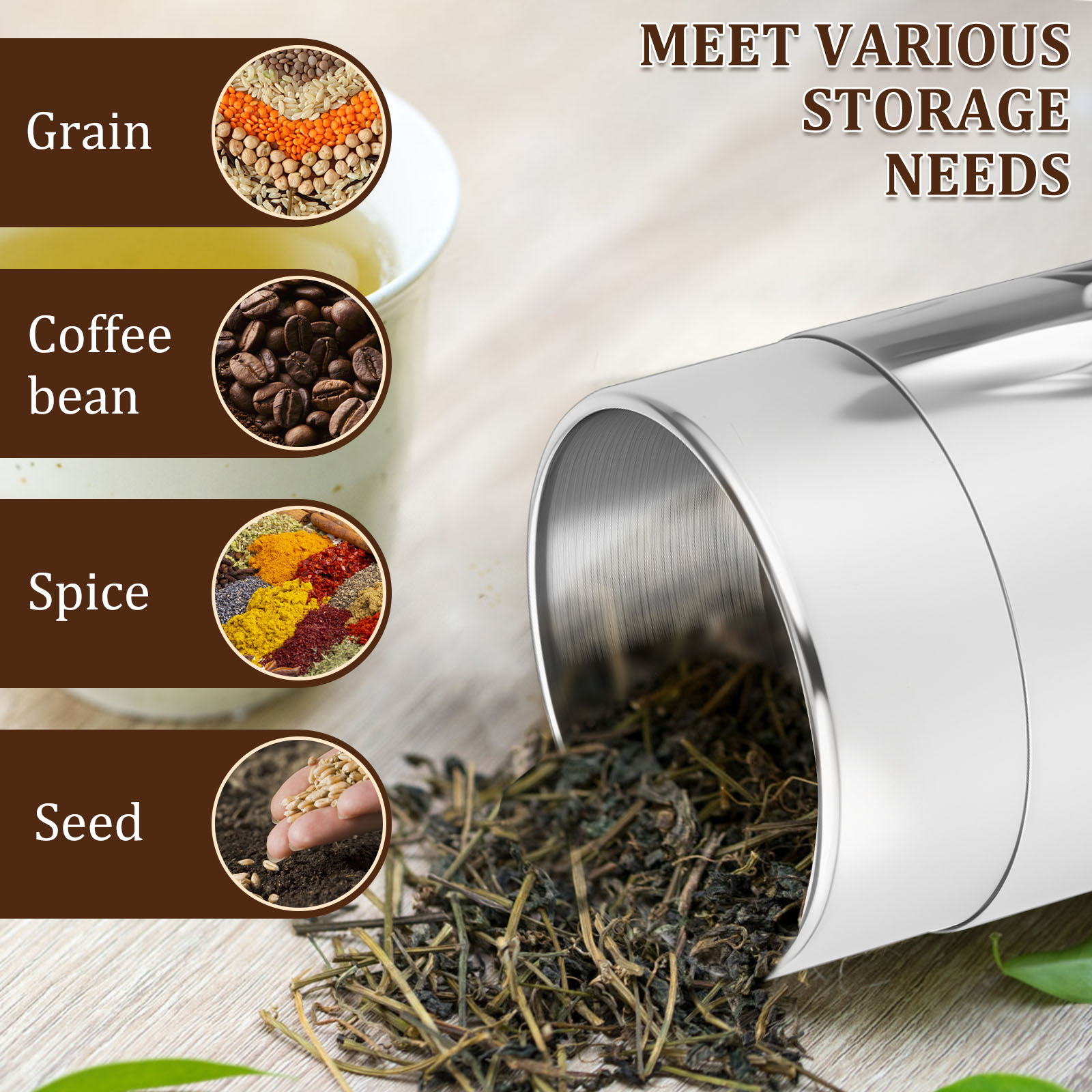 Latas de hojas de té de acero  - Coffee Tea Leaf reseña y precio