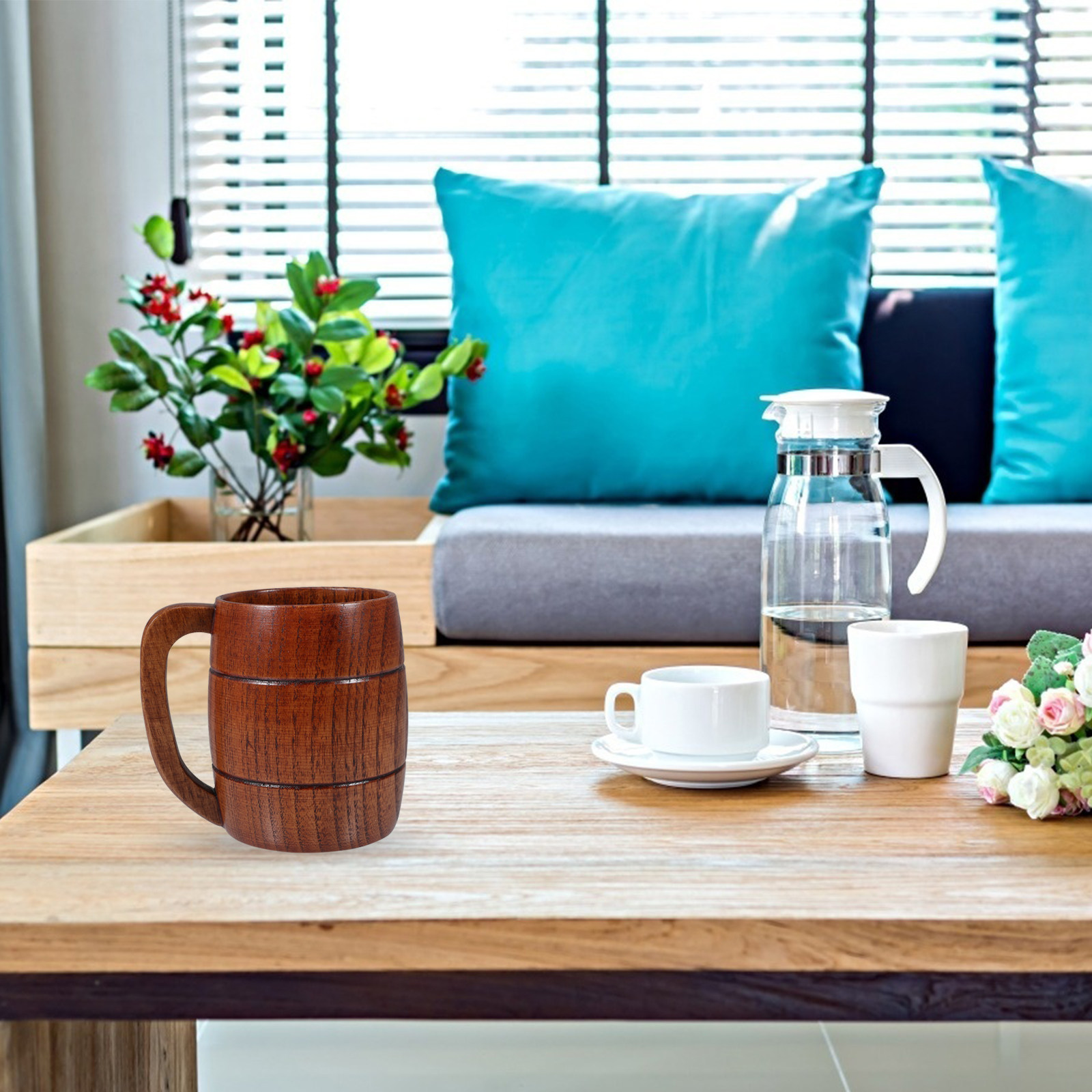 Taza de Madera para Cerveza, C - Coffee Tea Home reseña y precio